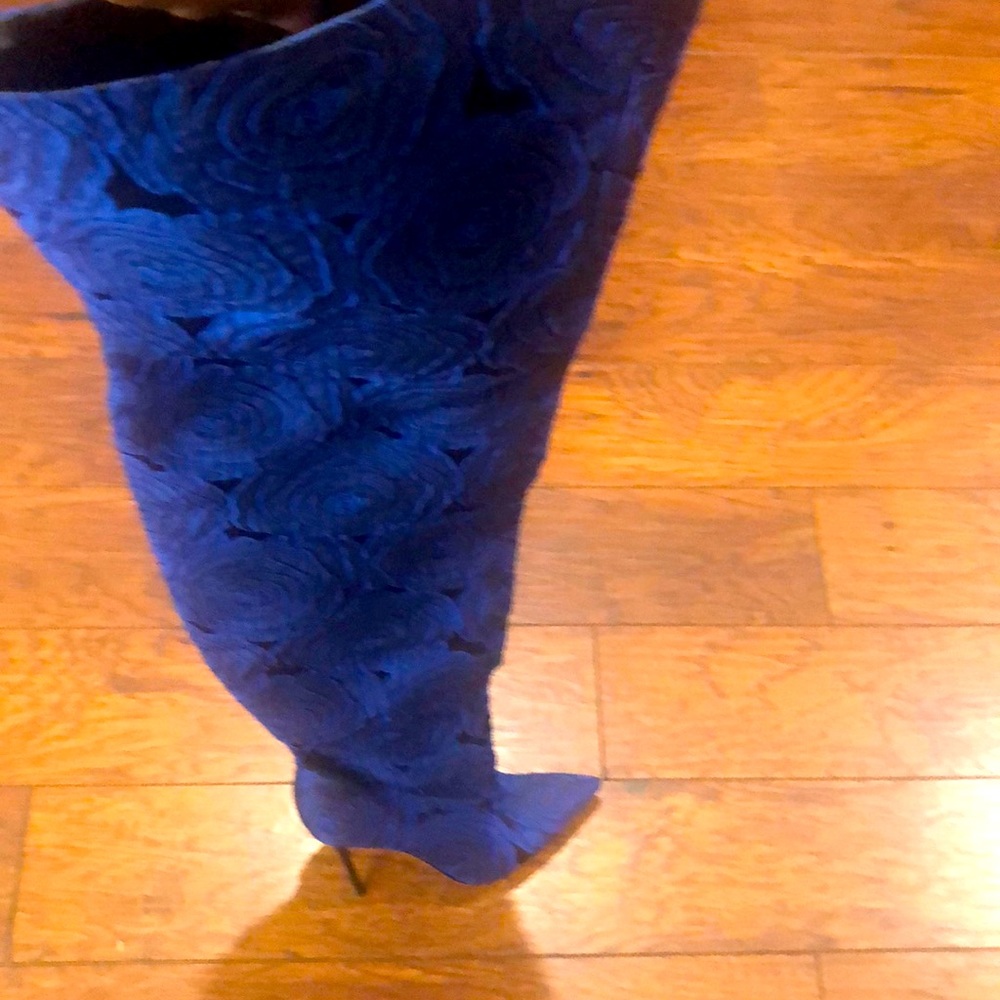 Royal Blue Jacquard Thigh High Zara Boot!